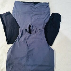 ATHLETA Horizon Scalllop Capri leggings & bra set - MEDIUM